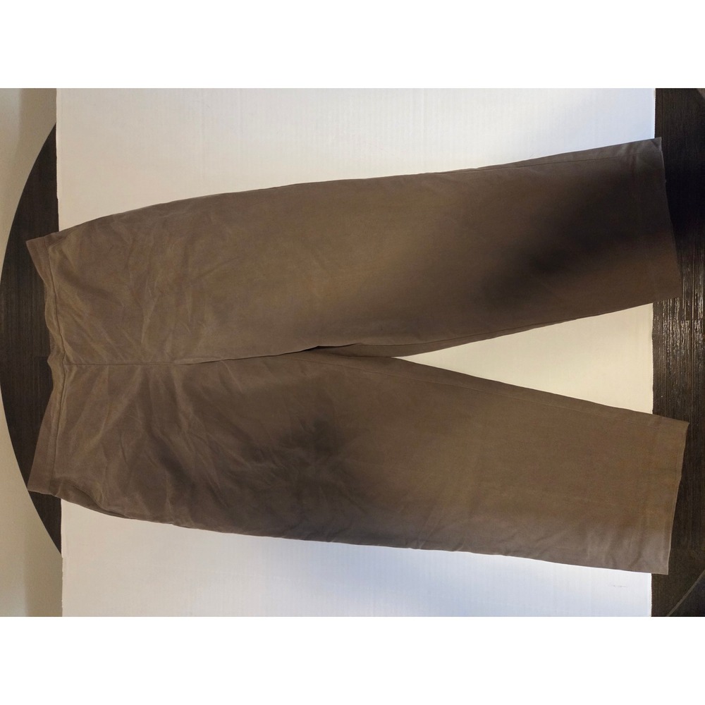 Alfred Dunner Womens Brown Elastic Waist Pull On Straight Leg Pants Size 16